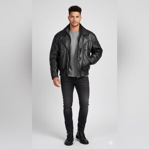 Vintage wilson's 90s bomber leather jacket with zipin vest small pristine condit